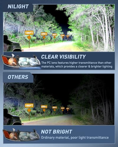 Image of Nilight Headlight Assembly Compatible with 2000 2001 Toyota Camry Replacement Headlamp Black Housing Amber Reflector Driver and Passenger Side