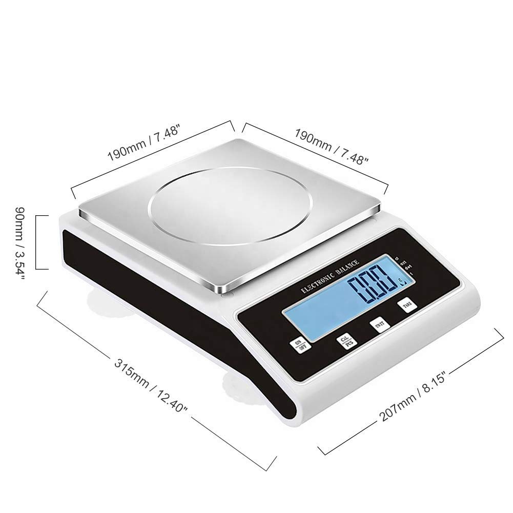 0,1 g Gramm Hochpräzise Digitale Laborwaage, Laboranalysenwaage, elektronische Präzisionswaage für Labore, Laborforschung, Schule, Schmuck (220 V EU/UK/AU-Stecker, 50 Hz, max. 10 kg 0,1 g)
