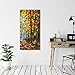 Large Canvas Wall Art Vertical painting Forest wood trees in autumn landscape oil painting Canvas Prints for Living Room Bedroom Office Wall Decor, Stretched & Framed Artwork Ready to Hang - 20x40