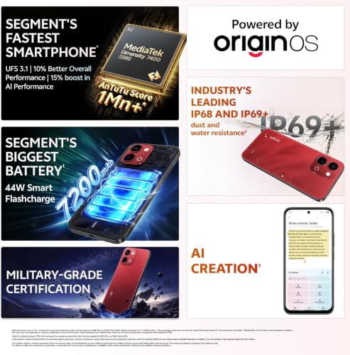 Image of vivo T5x 5G (Fusion Red, 8GB RAM, 256GB Storage) | MediaTek Dimensity 7400-Turbo Processor | 50MP + 2MP AI Dual Rear Camera | 32MP Front Camera | 6.76-inch Display | 7200mAh Battery | | MediaTek Dimensity 7400-Turbo Processor, 50MP + 2MP AI Dual Rear Camera, 32MP Front Camera, 6.76-inch Display