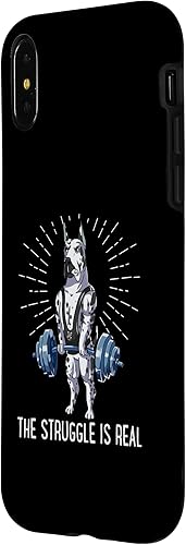 Miniatura 8 de iPhone 13 Pro Max Struggle Is Real Dogo Argentino Deadlift Fitness Case
