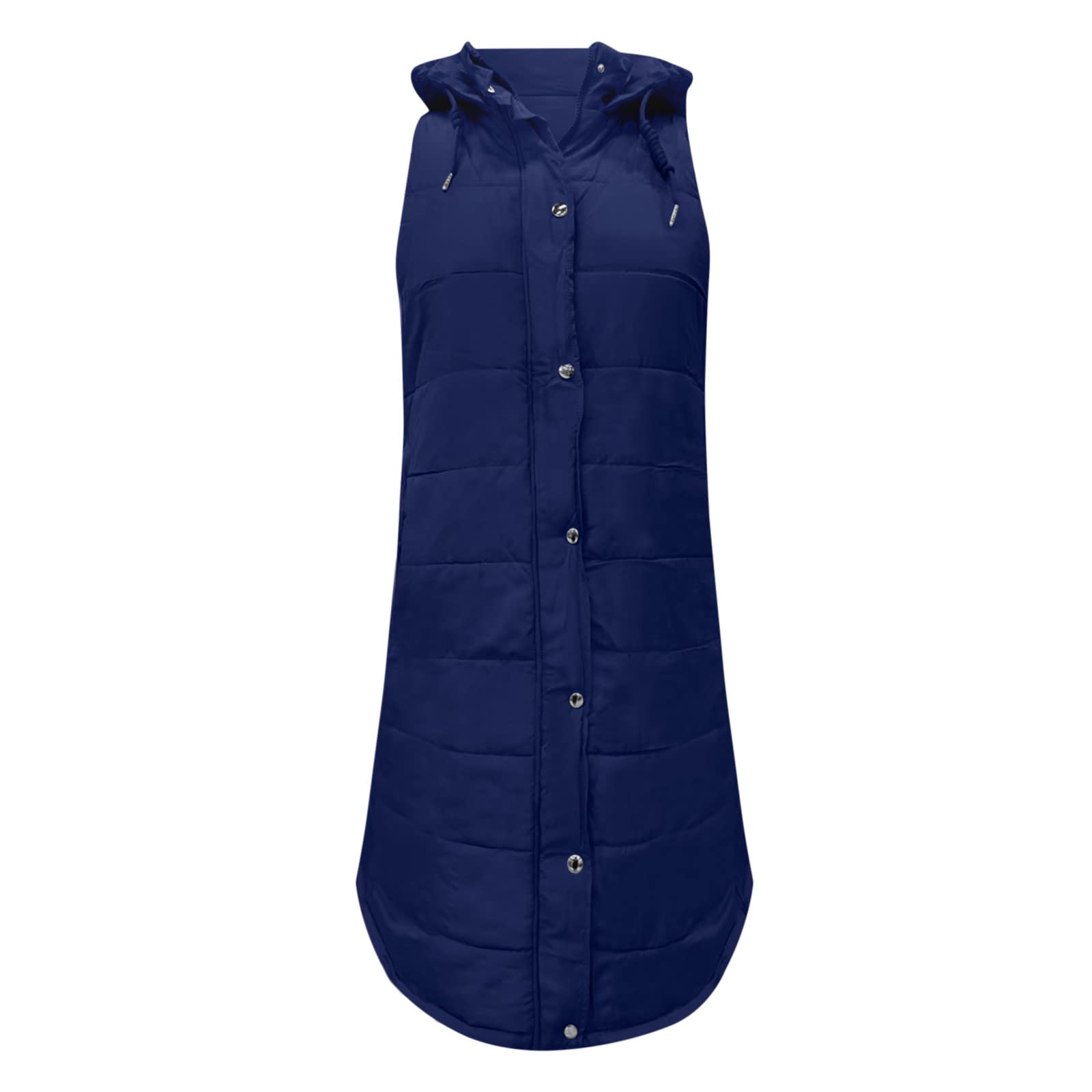 Chaleco largo para mujer - Chaleco acolchado ligero con capucha chaleco delgado chaqueta de invierno chaqueta acolchada sin mangas chaleco con capucha abrigo acolchado portátil a prueba de