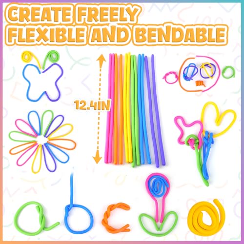 Fidget Toys Sensory Sticks for Kids: 12 Pack Sensory Toys for Kids with Autism Calming - Quiet Fidgets for Classroom Must Have - Creative Students Prizes Fun Party Favors Gifts - Image 4