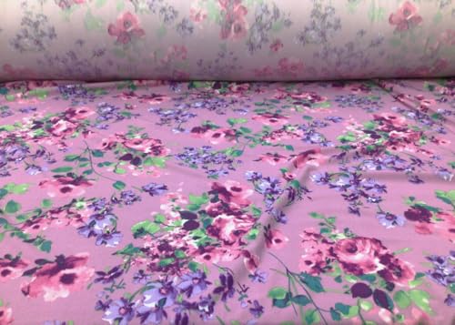 Printed Liverpool Textured Fabric Stretch Lavender...