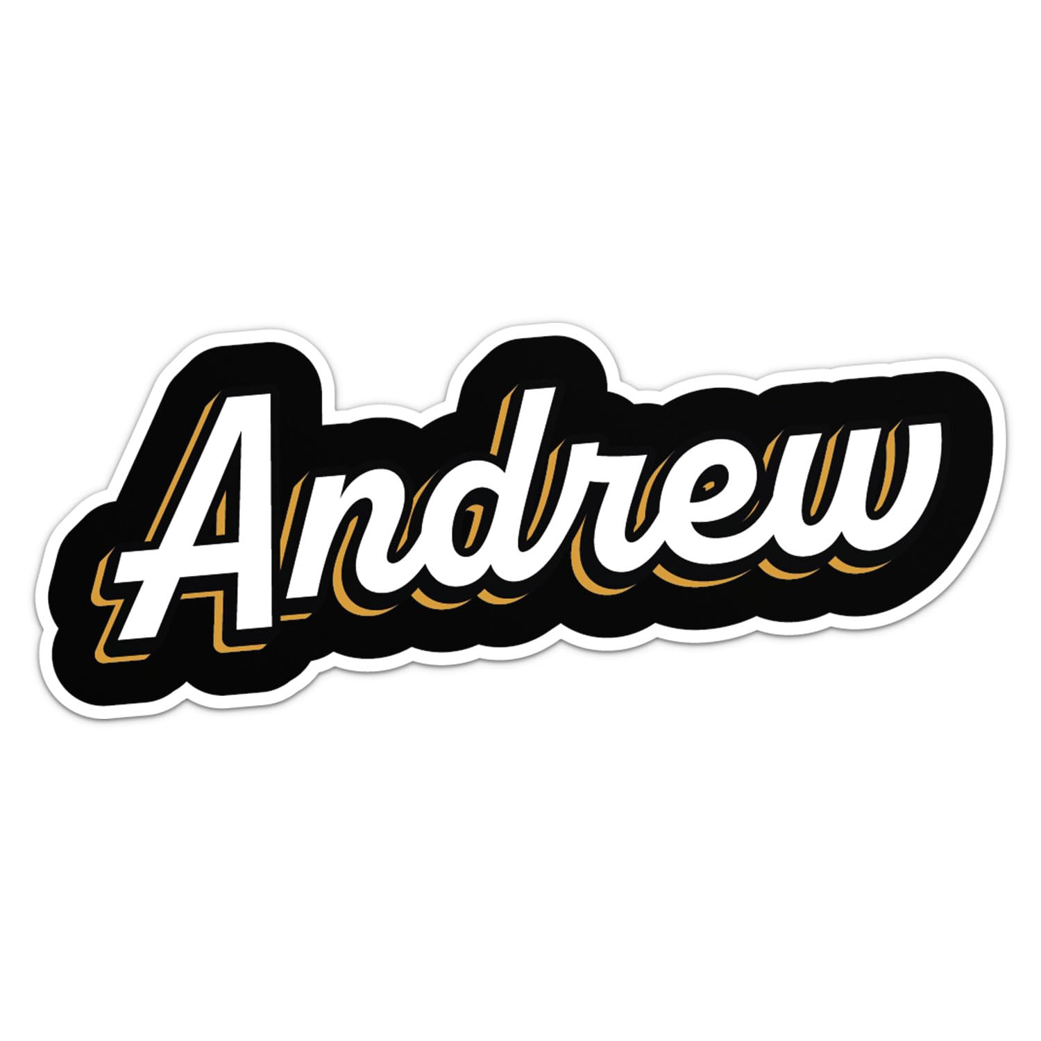 Andrew Name Sticker - Waterproof Durable Vinyl Decal for Car Bumper, Laptop, Luggage, Water Bottle, Wall, Door and Window, Size - 3'' Longer Side