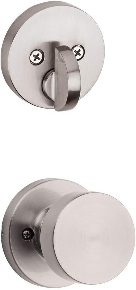 Kwikset 971PSKRDT-15 Single Cylinder Interior Pismo Knob Trim with Round Rose Satin Nickel Finish