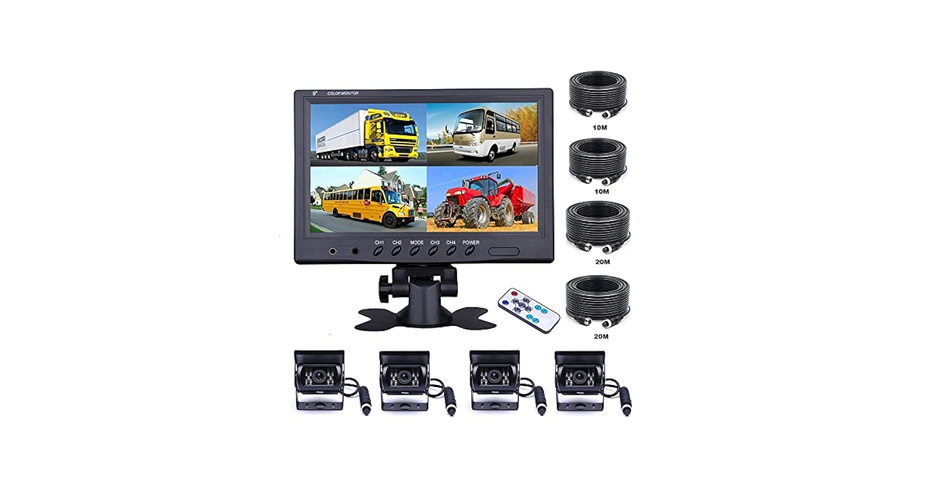CAMECHO 9インチ LCD 4分割モニター Amazon.com : CAMECHO 9 Inch LCD Monitor HD Color Screen, 2