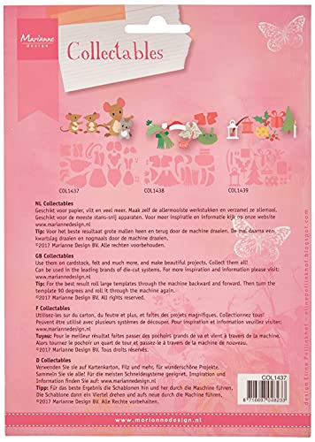 Marianne Design Collectables Eline's Mice Family Die, Metal, Pink, 21.1 x 15.5 x 0.2 cm