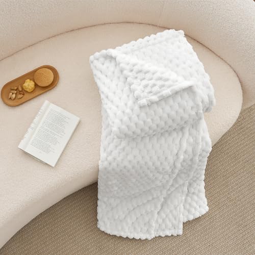 Image of BEDELITE White Queen Blanket for Bed, Soft Cozy Gifts for Women, 90 * 90 | 3D Jacquard Decorative Fleece Blanket, Super Soft Plush Throws, Cute Birthday Gift for Women & Men, Suitable for All Seasons