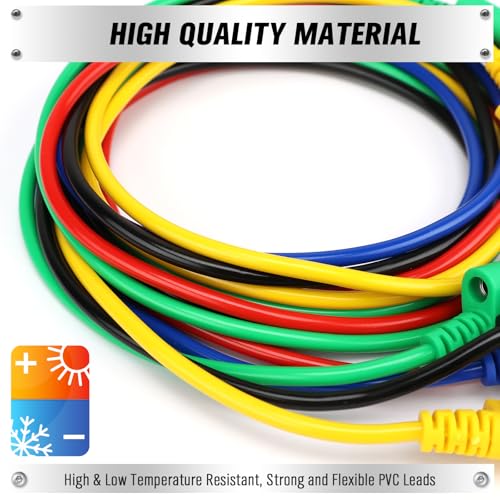 Image of SWANLAKE 5-Piece Dual-Ended Banana Plug Test Leads, 1000V 15A 3.5ft /1M Multimeter Electrical 4mm Banana-Plug, Flexible Copper Banana Cable, Electrical Test Wires
