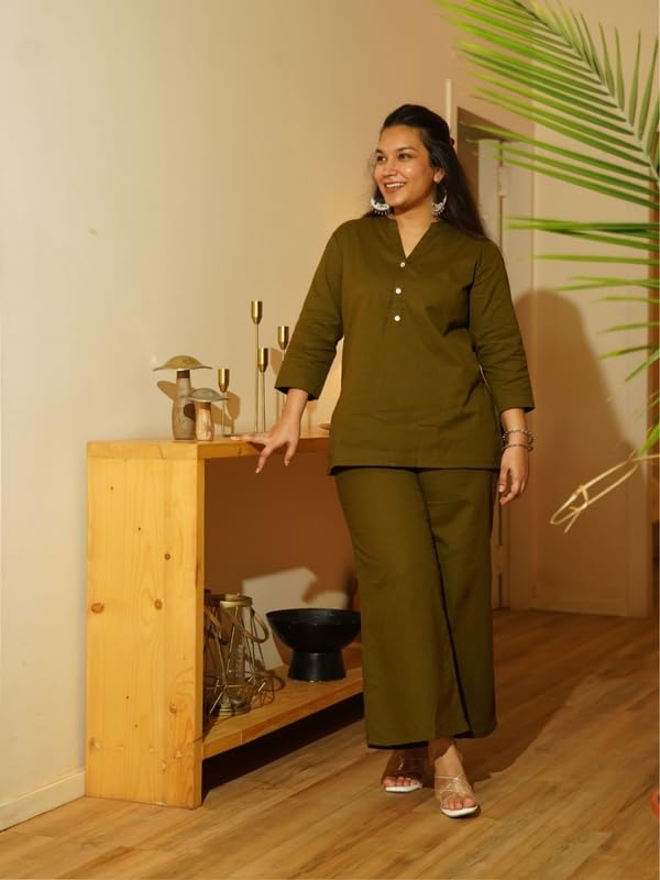 Image of SAADAA Women's Cotton Co-Ord Set | Soft, Breathable Fabric | Comfortable