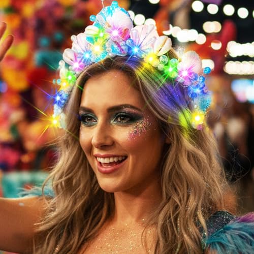 Serre-tête lumineux réglable pour coiffure de mariée plage