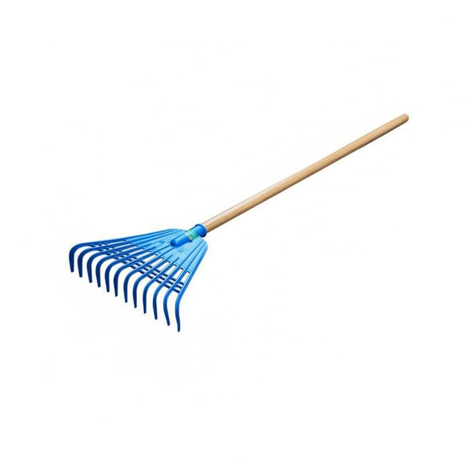 Gralara Laubrechen aus Plastik Sturdy Plastik-Rechen Stoßfest Laubrechen für Gartenpflege , Blue , 1.2M Poplar Handle