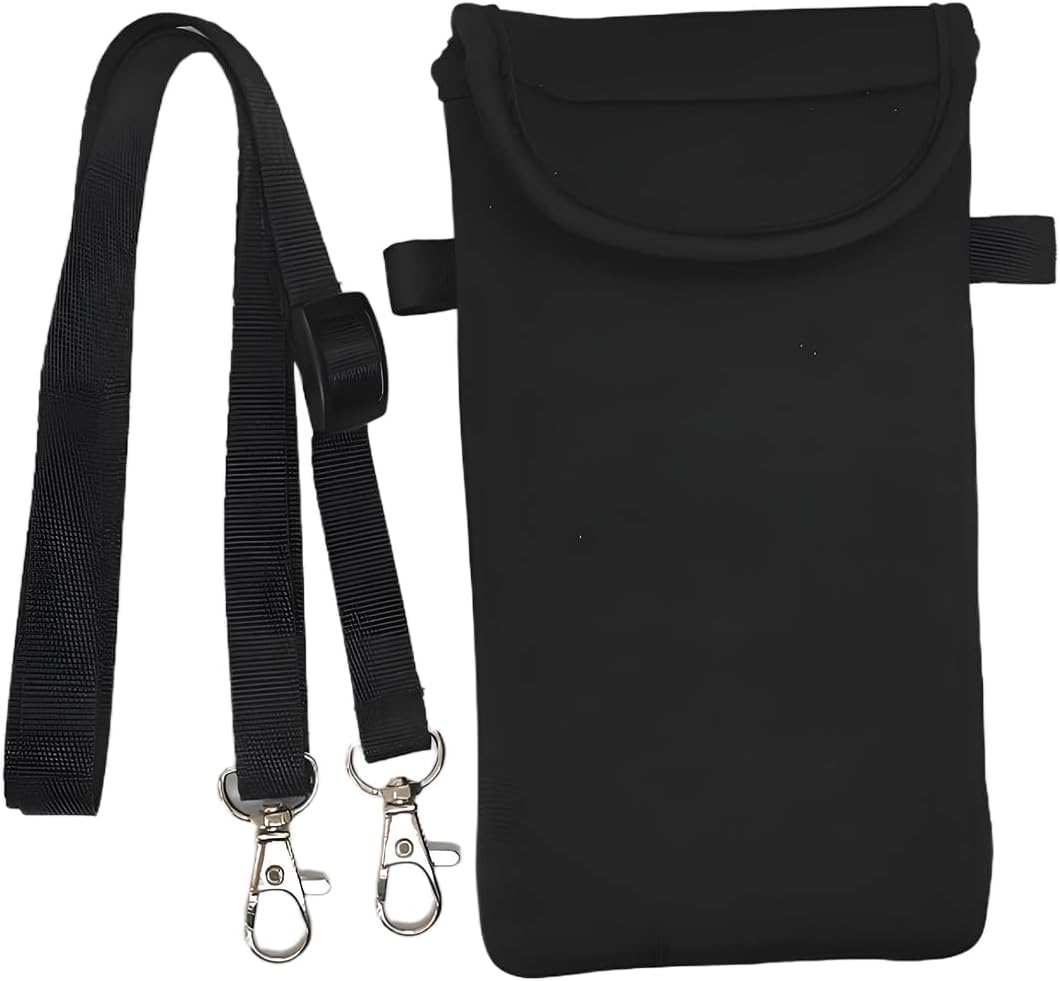 Universal Neoprene Phone Pouch Cell Case Sleeve with Neck Strap Lanyard Holder for Cellphone, Around Neck Carrying Case for Seniors with The Belt Clip Loop and Secure Fit Black Universal Neoprene Phone Pouch Cell Case Sleeve with Neck Strap Lanyard Holder for Cellphone, Around Neck Carrying Case for Seniors with The Belt Clip Loop and Secure Fit Black