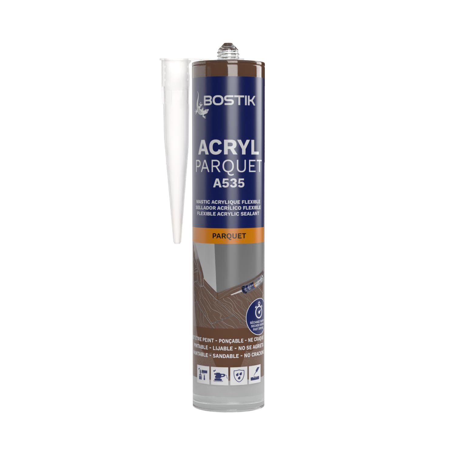 BOSTIK Mastic Spécial Joint et Finition Parquet - Bois Exotique - 300 ml