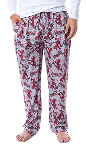 Marvel Mens' Carnage Character Symbiote Tossed Print Sleep Pajama Pants (Medium) Grey