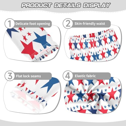 Bolaz Toddler Girls Leggings Printed Yoga Pants Leggings Blue Red Star for Kids3