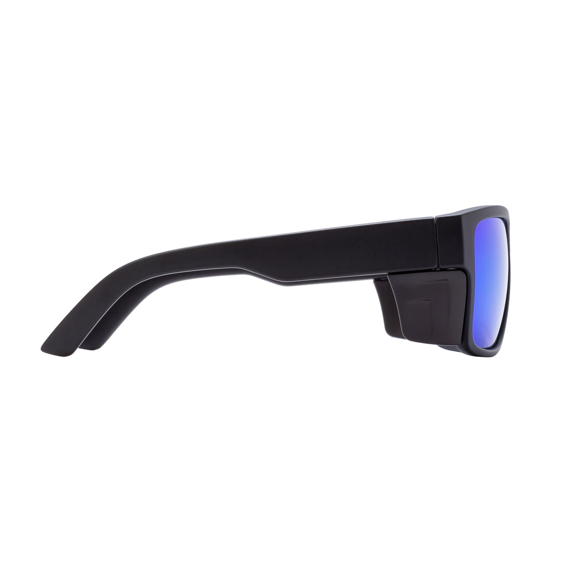 Okulary ochronne dla mężczyzn, czarne, matowe, polaryzacyjne, zgodność z normą ANSI Z87+, ochrona przed promieniowaniem UV, zielone lustro, szer. 141 mm x szer. 145 mm x wys. (50 mm)