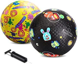 INPODAK Kids Playground Ball Set, 5 Inches Rubber Kickball, Toddler Garden Ball, Backyard Game Sport Balls Set for Indoor Outdoor Garden