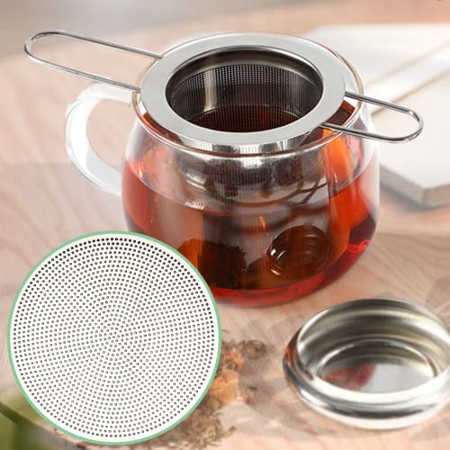 Teesieb, Tea Infuser 304 Rostfreiem Edelstahl Teefilter mit Faltbare Griffe und Deckel Teefilter für Losen Tee (A-2PCS) – Ansicht 6