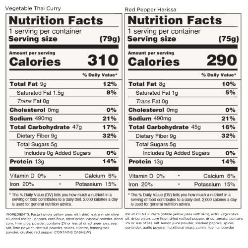 Zenb Pasta Agile Bowl - Made From 100% Yellow Peas, Gluten Free, Non-Gmo & Vegan, 13G Of Protein & 9G Of Fiber, On The Go Meal, Variety Pack - (Pack Of 6) #TOP7