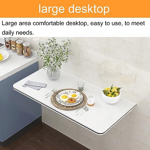 Table pliante murale robuste en bois laqué résistant avec support pliable - 8