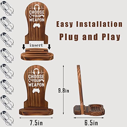 Crycarrot Gamer Gifts For Teenage Boys, Gaming Headphone Stand For Men, Gaming Room Desk Decor Wooden Headset Holder, Son Boyfriend Husband Game Lover Gifts -Choose Your Weapon #TOP1