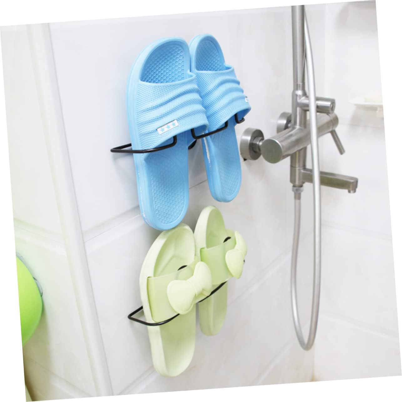 Alipis Wall Mount Iron Shoe Rack for Shoes and Slippers Coffee
