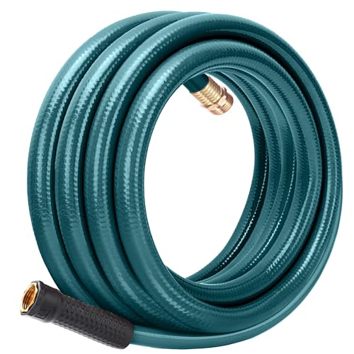 Worth Leader Garden Hose 3/4 in. x 25 ft. -No Kink, Flexible, Leakproof, Male/Female -Heavy Duty Durable 5 Layers PVC Rubber Lightweight Water Pipe for Gardening, Agriculture & Lawn Care -500PSI Burst