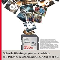 SanDisk Ultra SDXC UHS-I Speicherkarte 256 GB (Für Kompaktkameras der Einstiegs- und Mittelklasse, Full HD-Videos, U1, C10,V10, bis 150 MB/s Lesegeschwindigkeit, 10 Jahre Garantie) – Ansicht 4