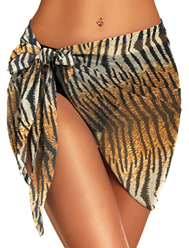 Cache-maillot de bain pour femme, paréo, bikini enveloppant, jupe courte transparente, écharpe en...