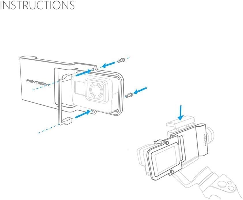 Action Camera Adapter for Mobile Gimbal for DJI OSMO Action/GoPro 3/3+/4/5/6/7 Action Cameras Mounting on DJI OSMO Mobile/ OSMO Mobile 2 with Luckybird USB Reader
