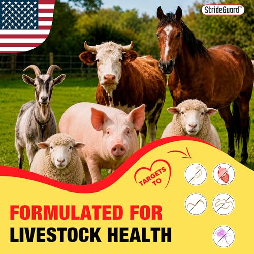 Dewormer for Horse, Dewormer for Goat and Cattle & More, Ivermectin Liquid for All Wormers, Tapeworms, Roundworms & Hookworms - Image 3