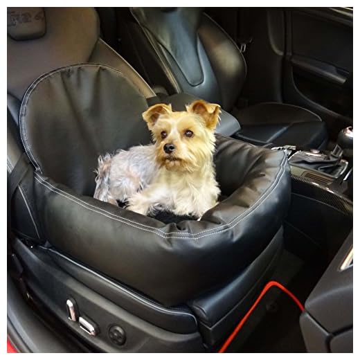 Knuffel lederlook autostoel voor hond, kat of huisdier incl. riem en stoelbevestiging aanbevolen voor VW Beetle Cabriolet