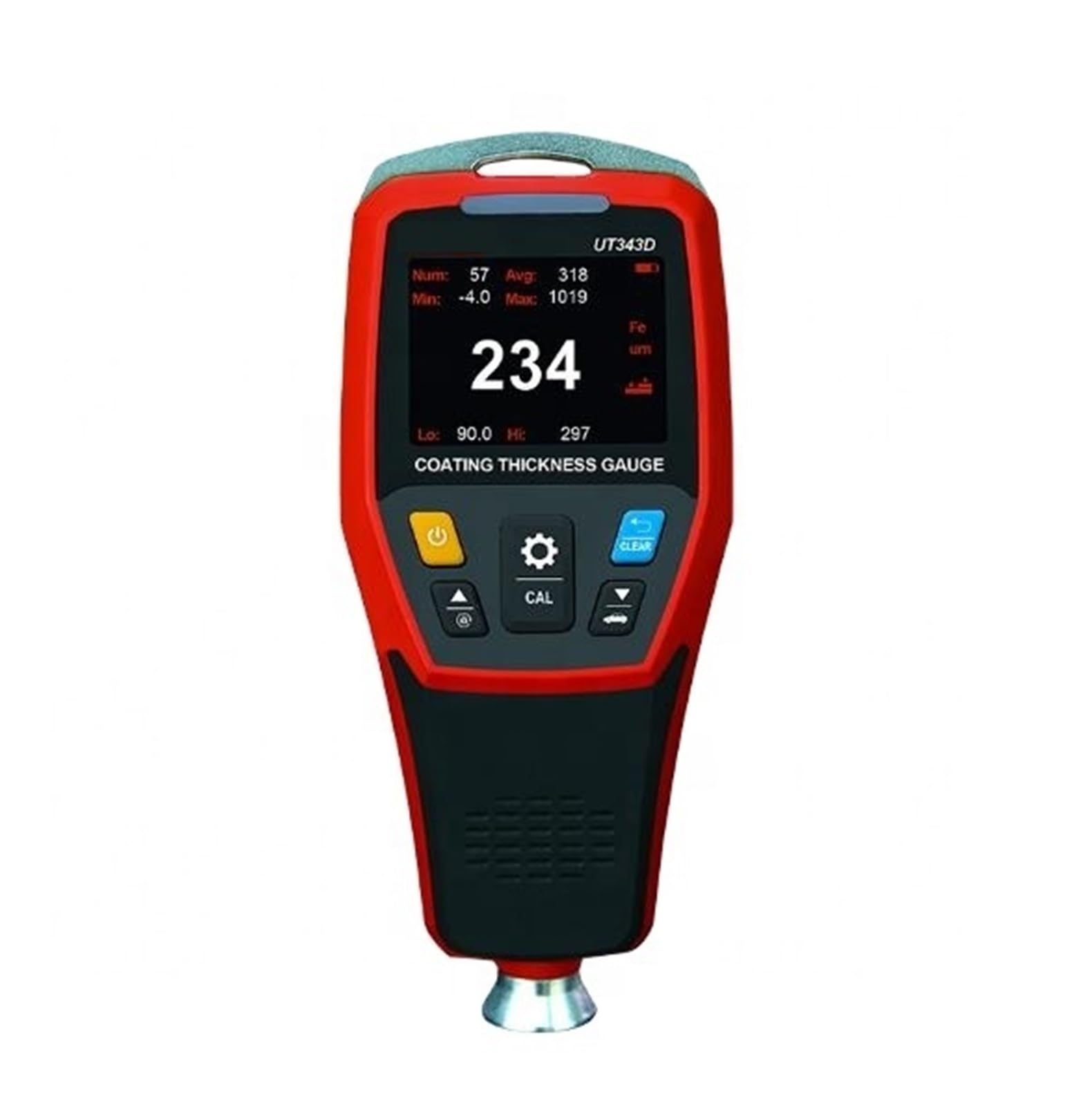 Medidor De Espesor Recubrimiento Digital UT343D Rangos 0-1250um (3% H+1) Micron Precisión Plástico Alta Resistencia Datos USB para Investigación