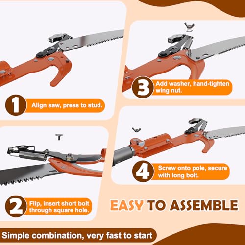 Image of SISUPASSIE 26FT Reach Tree Trimmer, Telescoping Pole Saw with 5-20FT Extension Pole, Manual Tree Pruner Extendable for Yard, Garden, Patios