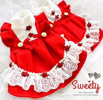 Amazon Zlovepet 手作り 豪華な 姫様 可愛い犬用ドレス 犬服 ワンピース赤いバラ ウールとリネンのレース M ウール Zlovepet ドレス ワンピース 通販 Amazon Zlovepet 手作り 豪華な 姫様 可愛い犬用ドレス 犬服 ワンピース赤いバラ ウールとリネンのレース M ウール Zlovepet ドレス ワンピース 通販