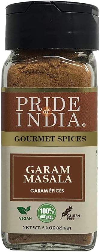 Pride Of IndiaGaram Masala Ground – Warming Spice Blend for Variety of Non-Veg & Veg Dishes – Flavorful Mix for Curries and Pilafs - 2.2 oz. Small Dual Sifter Bottle