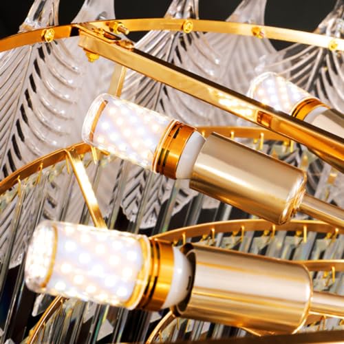 Plafonnier en cristal doré moderne à intensité variable pour chambre - 8
