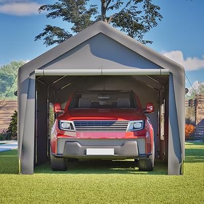 Carport Canopy 10x20 FT Heavy Duty Boat Car Canopy with Removable Sidewalls and Roll up Ventilated Windows