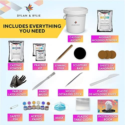 Dylan & Rylie Hand Casting Kit for Couples - Plaster Hand Mold Casting DIY Kit for Adults and Kids, Anniversary Wedding Birthday Gifts for Her or Him and Mom 2 517NGdmQBuL. AC
