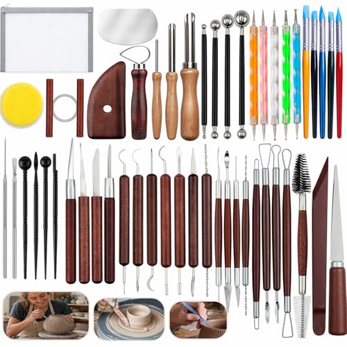 OMTRS 50Pcs Clay Sculpting Tools Kit