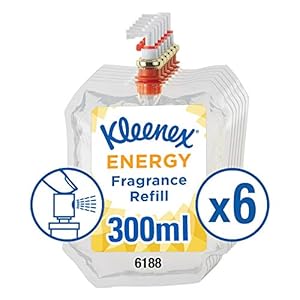 Kleenex Geur-luchtverfrisser Energy – navulverpakking 6188, transparant, 6 x 300 ml (1.800 ml totaal)