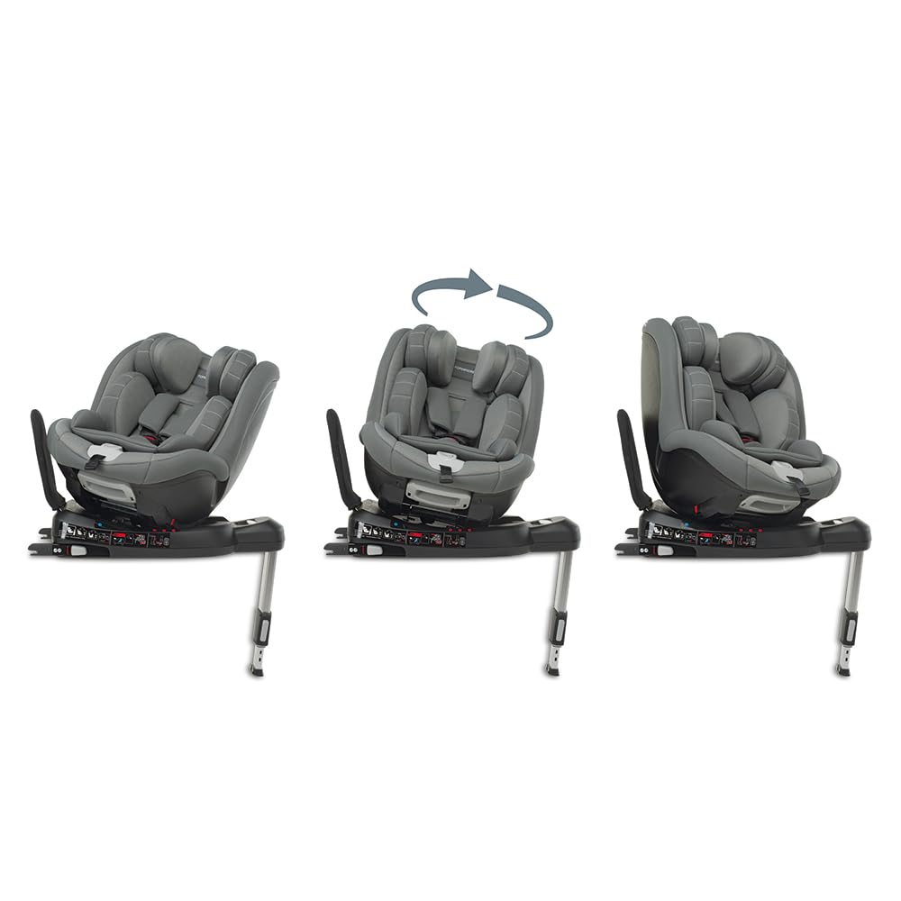 Foppapedretti Siège auto Logik I-Size, siège pivotant à 360° pour enfant de 40 à 105 cm de hauteur, conforme ECE R129, fixation Isofix, appuie-tête à 13 hauteurs, Desert