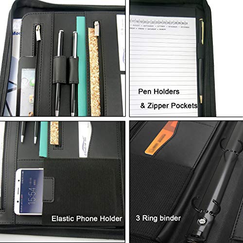 Porte-documents à 3 anneaux classeur zippé grand format pour bloc-notes pro - 4