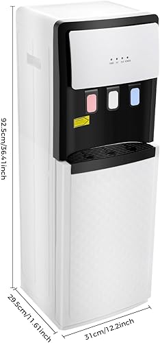 Miniatura 7 de Dispensador de agua de carga inferior para botellas de 5 galones, dispensador de agua caliente y fría con luces indicadoras, dispensador de agua