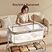 NeoBorn 3 in 1 Baby Bassinet, Bedside Bassinet for Baby, Rocking Bassinet with Breathable Full-Mesh, Mattress and Soft Sheet, Adjustable Height, Stable and Secure Crib for Newborns