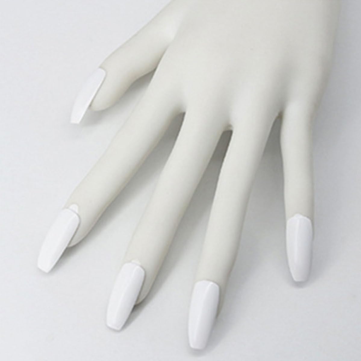 Mano de Práctica para Uñas Acrílicas de Plástico Blanco, Modelo Flexible para Aprendizaje y Enseñanza de Manicura, Adecuado para Principiantes y Profesionales
