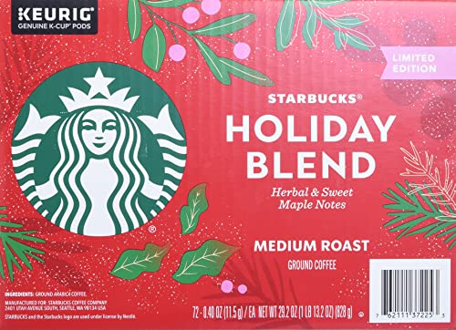 Image of Starbucks Holiday Blend Medium Roast Coffee 72 / 0.40 Oz Net Wt 29.2 Oz,, ()