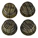 KAISH Zebra Wood Knobs LP/Strat Style Volume Tone Top Hat Wooden Knobs Bell Knob for Metric 5.8mm Shaft Pots